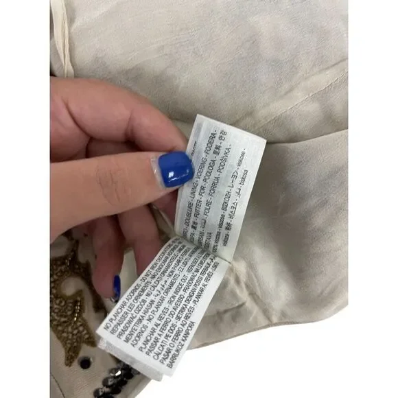 Zara Womens Vest Large S Ecru Embroidered Studded Limited Ed 7521/101 NWT - Picture 13 of 15